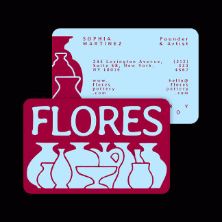 Tarjeta De Visita Diseño de silueta de vase de potería audaz