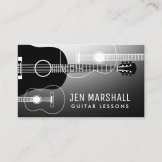 Tarjeta De Visita diseño de siluetas de guitarra