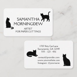 Tarjeta De Visita Diseño de siluetas de mascotas lindas - Gatos 1
