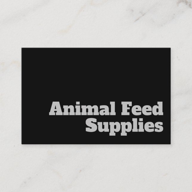 Tarjeta De Visita Diseño de Suministros de Alimentos para Animales N (Anverso)