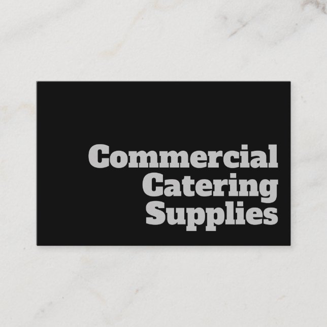 Tarjeta De Visita Diseño de Suministros de Comedor Comercial Negrita (Anverso)