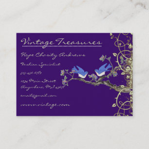 Tarjeta De Visita Diseño de Swirl Lucky Vintage Bluebirds