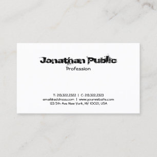 Tarjeta De Visita Diseño de texto creativo profesional sencillo senc