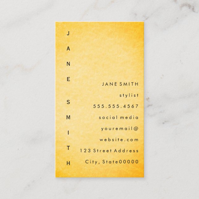 Tarjeta De Visita Diseño de Texto Vertical (Anverso)