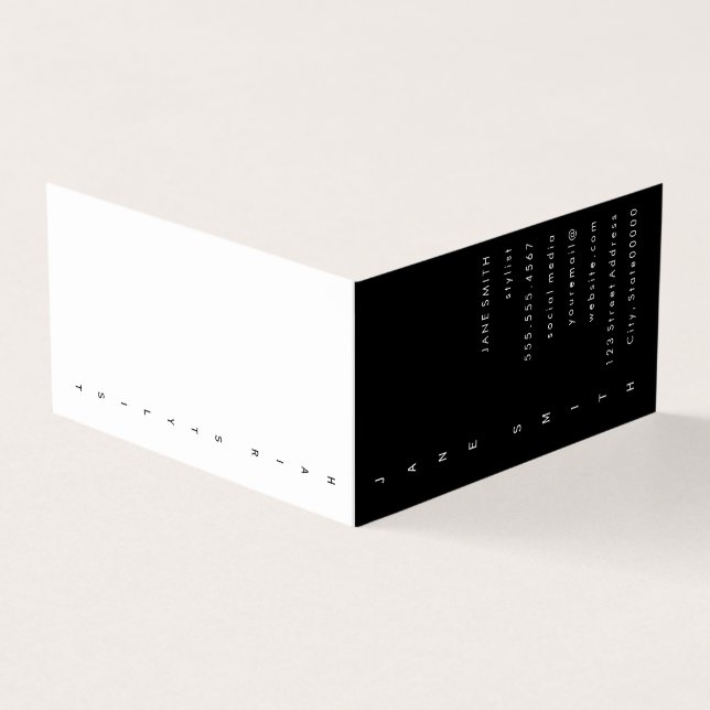 Tarjeta De Visita Diseño de texto vertical (Exterior)
