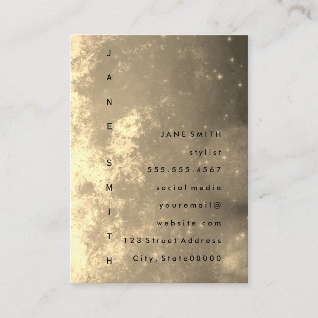 Tarjeta De Visita Diseño de texto vertical Luxe (Anverso)