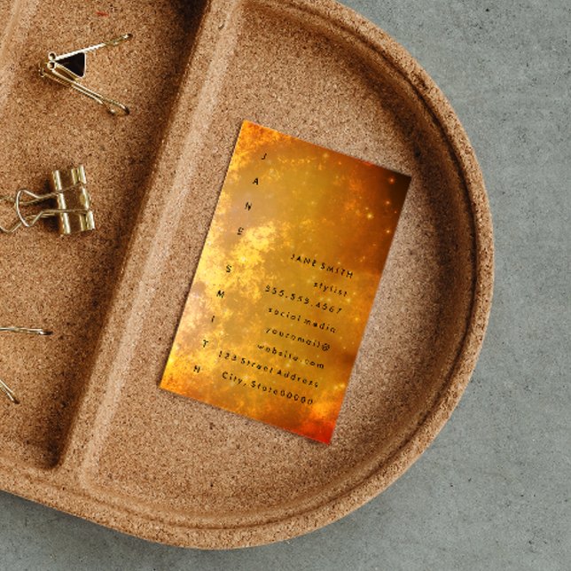 Tarjeta De Visita Diseño de texto vertical Luxe (Subido por el creador)