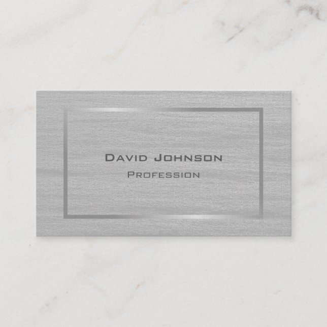 Tarjeta De Visita Diseño de textura gris Imprimir marco elegante de  (Anverso)