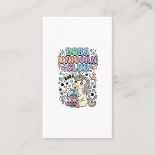 Tarjeta De Visita Diseño de tipografía Kawaii del club de unicornios