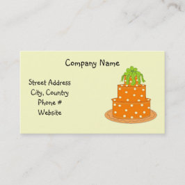 Tarjeta De Visita Diseño de Torta de Lunares Naranja Moderno