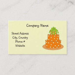 Tarjeta De Visita Diseño de Torta de Lunares Naranja Moderno