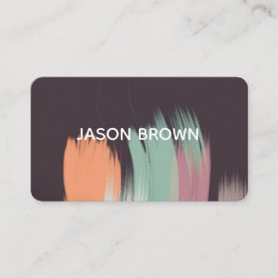 Tarjeta De Visita diseño de trazo de pintura abstracta original en n