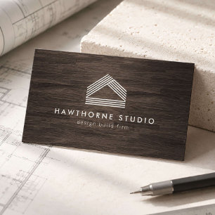 Tarjeta De Visita Diseño de vetas de madera moderno Construir