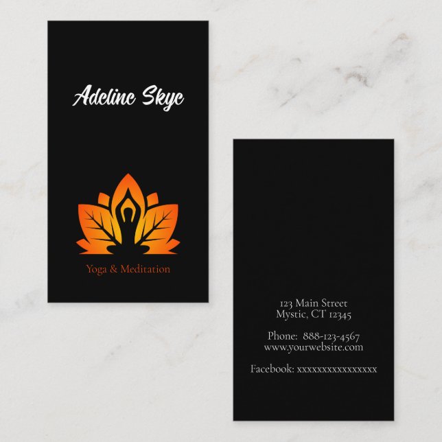 Tarjeta De Visita Diseño de yoga (Anverso / Reverso)