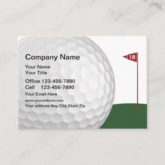 Tarjeta De Visita Diseño del agujero del golf 18 (Anverso)