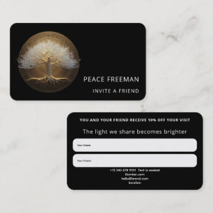 Tarjeta De Visita Diseño del Árbol de la Vida Árbol de Luz Eterna