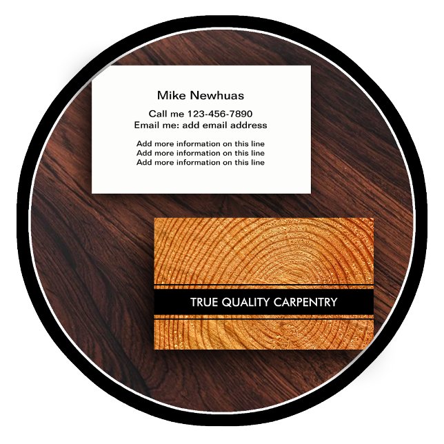 Tarjeta De Visita Diseño del carpintero de madera (carpenter business cards)