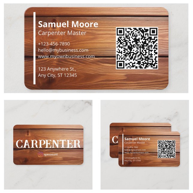 Tarjeta De Visita Diseño del carpintero maestro (Master Carpenter Design Business Card
)