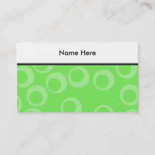 Tarjeta De Visita Diseño del círculo en verde. Modelo retro.