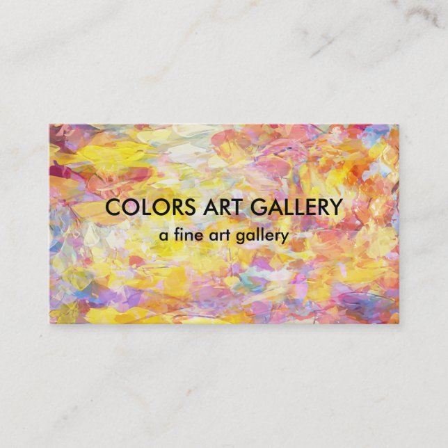 Tarjeta De Visita Diseño del extracto de la galería de arte (Anverso)