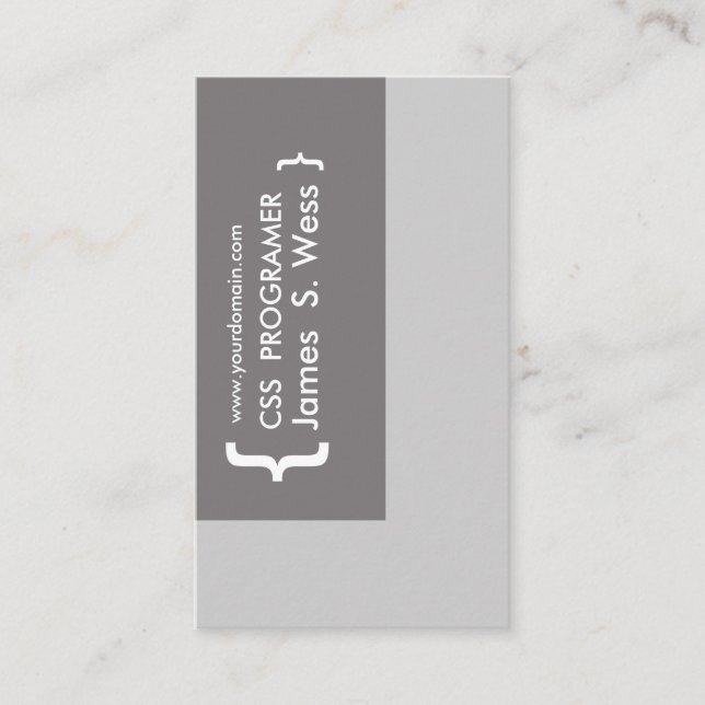 Tarjeta De Visita Diseño del informático del CSS (Anverso)