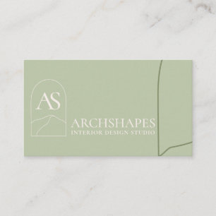 Tarjeta De Visita Diseño del interior de la arquitectura verde