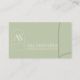Tarjeta De Visita Diseño del interior de la arquitectura verde