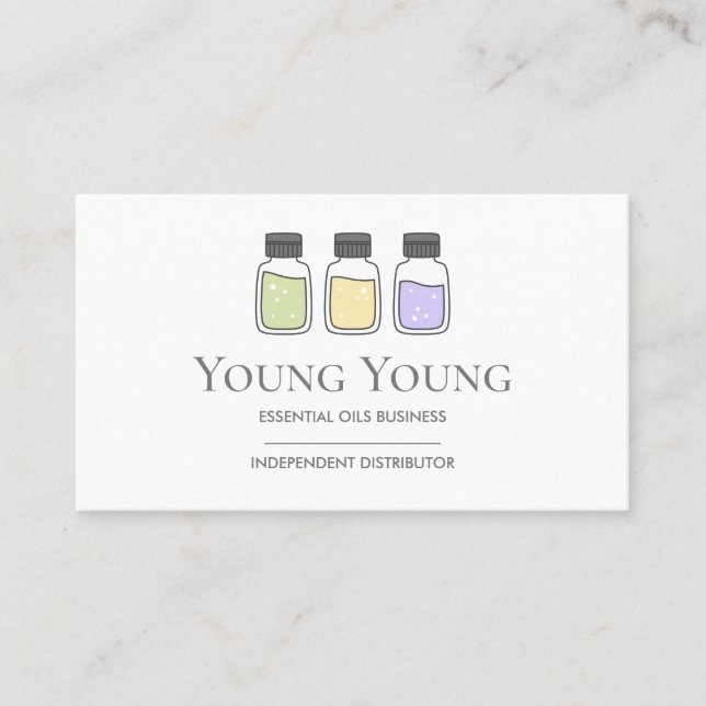 Tarjeta De Visita Diseño del logotipo de aceites esenciales (Anverso)
