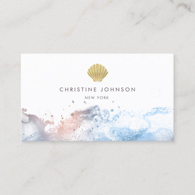 Tarjeta De Visita diseño del logotipo de las conchas marinas (Anverso)