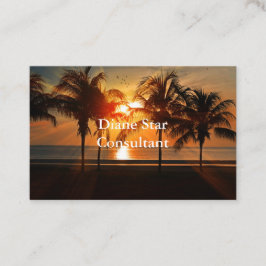 Tarjeta De Visita Diseño del mar de la puesta del sol