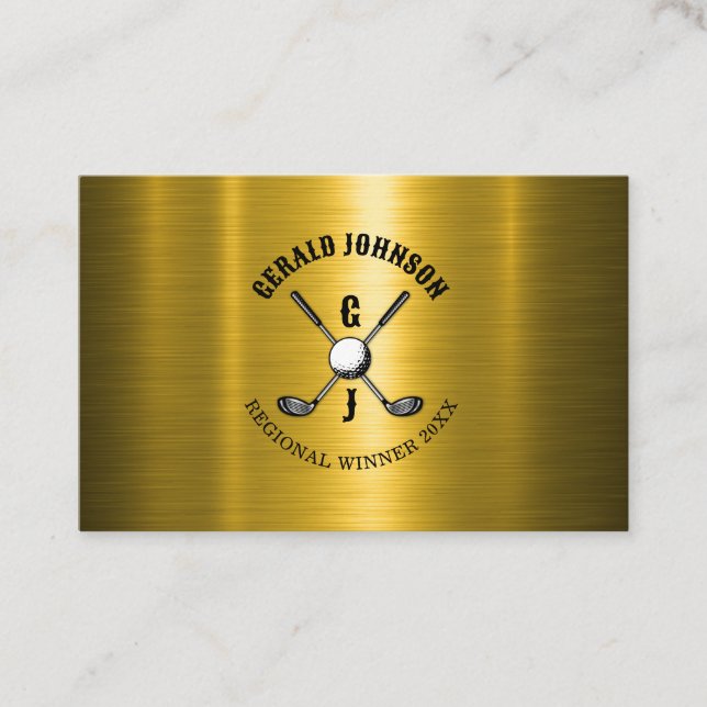 Tarjeta De Visita Diseño del Monograma de Golf Personalizado Elegant (Anverso)