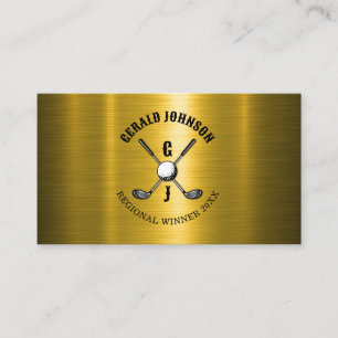 Tarjeta De Visita Diseño del Monograma de Golf Personalizado Elegant