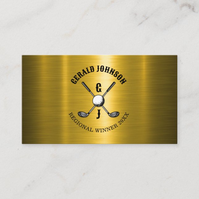 Tarjeta De Visita Diseño del Monograma de Golf Personalizado Elegant (Anverso)