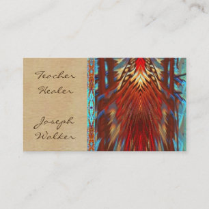 Tarjeta De Visita Diseño del nativo americano, curador, arte,