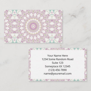 Tarjeta De Visita Diseño del patrón de Mandala Lavender y Pastel Ver