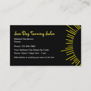 Tarjeta De Visita Diseño del salón de bronceado