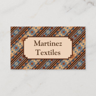 Tarjeta De Visita Diseño del Suroeste Patrón Tribal de Adobe Gray Br