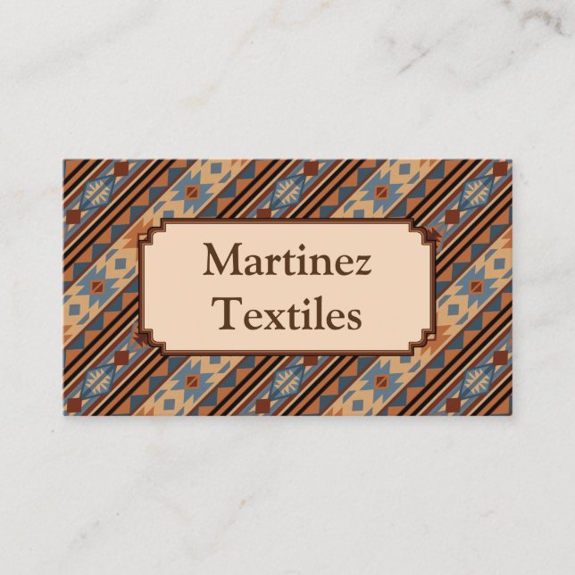 Tarjeta De Visita Diseño del Suroeste Patrón Tribal de Adobe Gray Br (Anverso)
