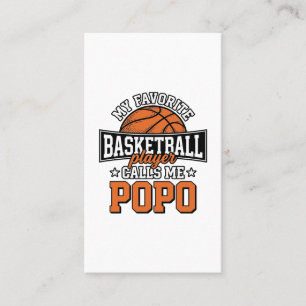 Tarjeta De Visita Diseño Deportivo Vintage Divertido Baloncesto Popo