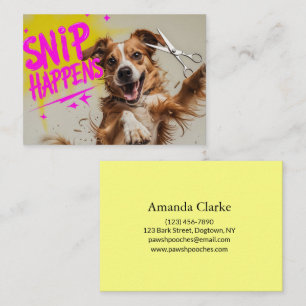 Tarjeta De Visita Diseño divertido de peluquería de perros – caricat
