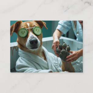 Tarjeta De Visita Diseño Divertido de Spa para Peluquería Canina al 