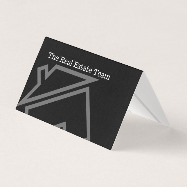 Tarjeta De Visita Diseño doblado moderno de las propiedades (Anverso)