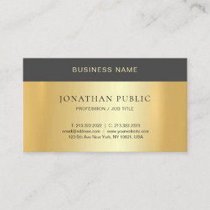 Tarjeta De Visita Diseño Dorado Minimalista Moderno Profesional Eleg