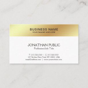 Tarjeta De Visita Diseño Elegant Modern Company del oro blanco lisa