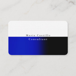 Tarjeta De Visita Diseño elegante azul blanco Minimalista