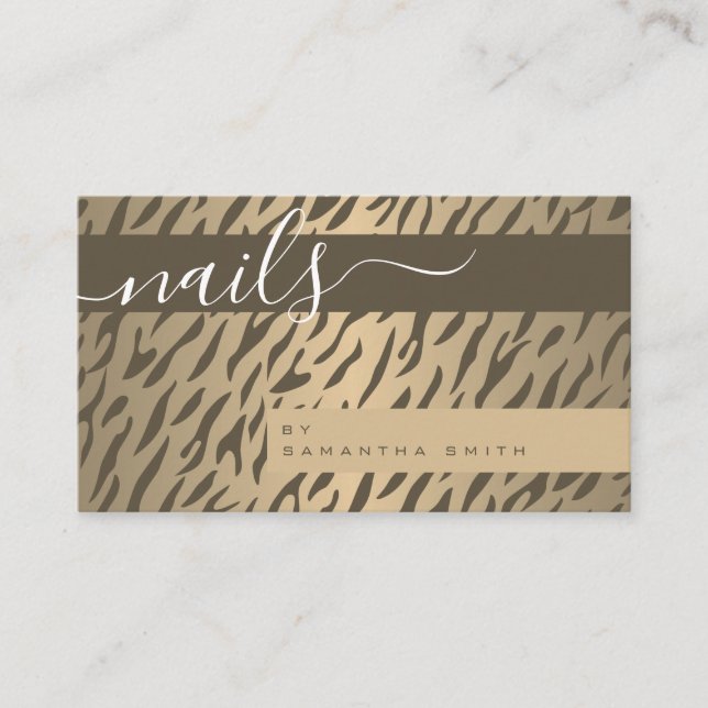 Tarjeta De Visita Diseño elegante con tiras de tigre (Anverso)