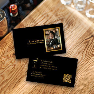 Tarjeta De Visita Diseño elegante de Barman Profesional