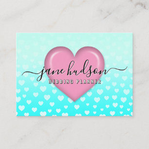 Tarjeta De Visita Diseño elegante de corazón rosa y motas