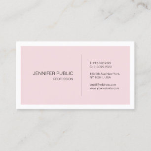 Tarjeta De Visita Diseño elegante de diseño gráfico rosa blanco limp