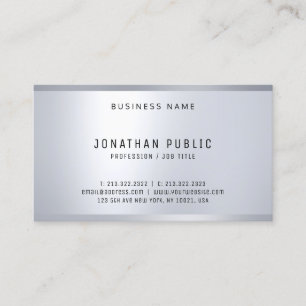 Tarjeta De Visita Diseño elegante de estilo plateado con diseño mode